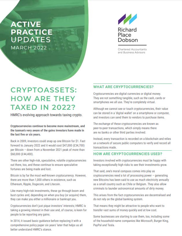 Cryptoassets - How are they Taxed in 2022?