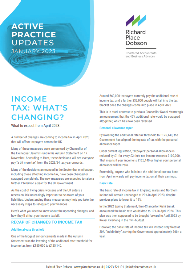Income Tax: What's Changing?