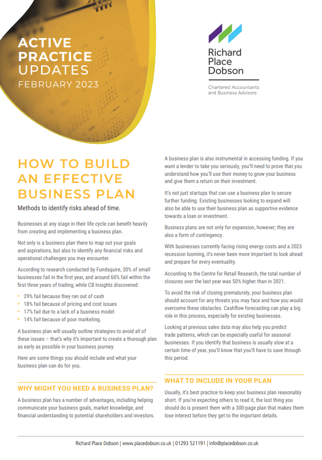 How to build an effective business plan