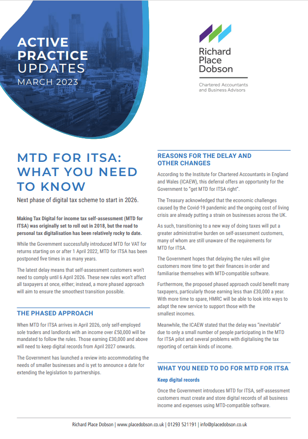Active Practice Updates - MTD for ITSA: what you need to know