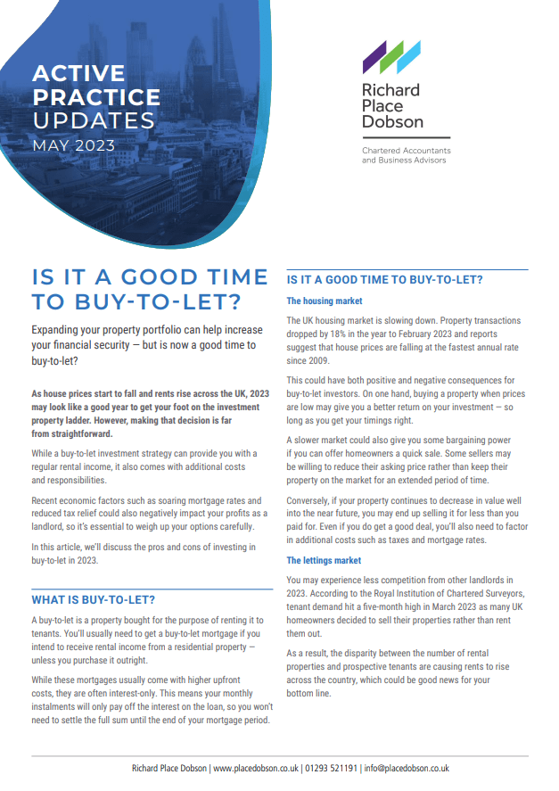 Active Practice Updates - Is it a good time to Buy-To-Let?