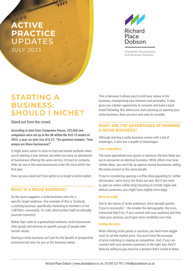 Active Practice Updates - Starting a business: should I niche?