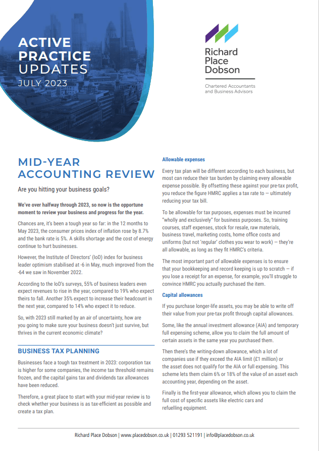 Active Practice Update - Mid-Year Accounting Review