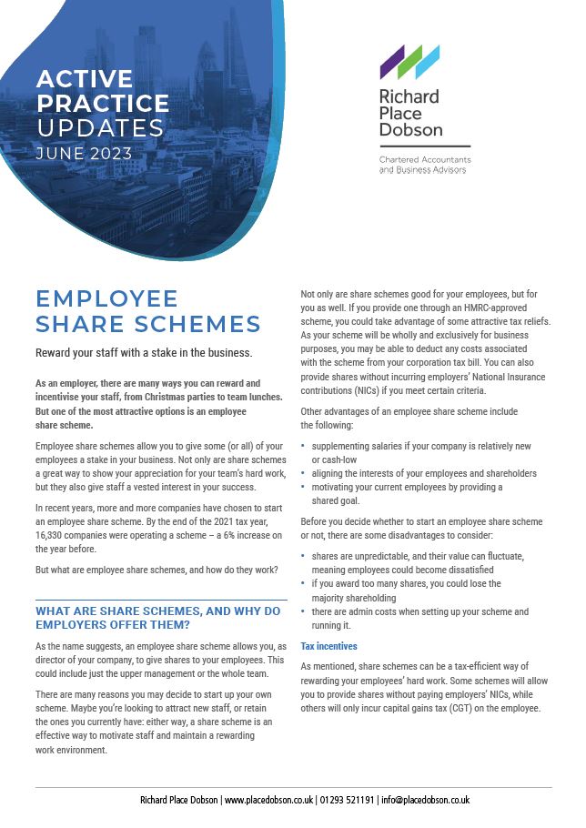 Active Practice Update- Employee Share Schemes