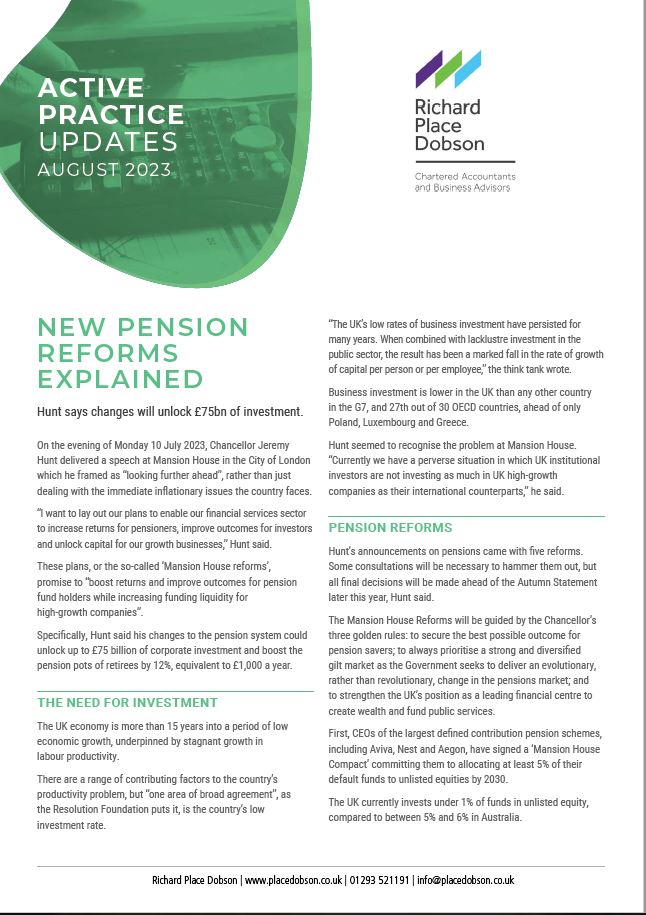 Active Practice Update- Pensions Reforms Explained