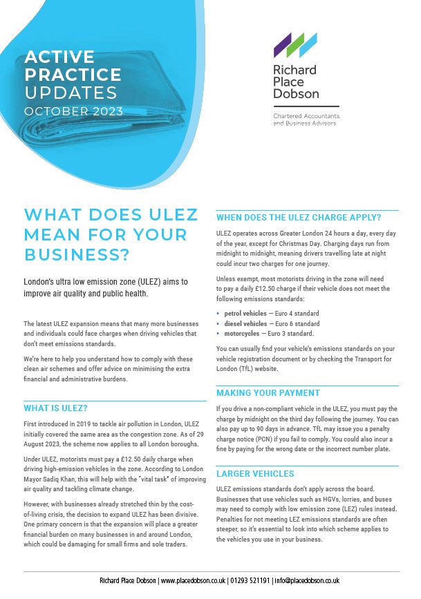 Active Practice Update- What Does ULEZ Mean for your Business